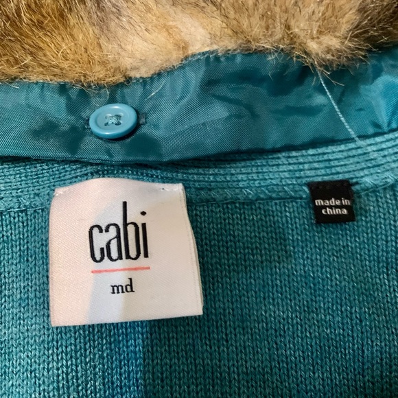 Cabi Cardigan with Faux Fur Collar Stole, Size Medium - Picture 2 of 10